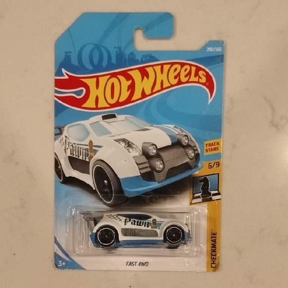 Mattel Other - Fast 4WD Toy Car - White and Blue